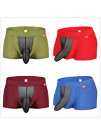 Men's Low-Rise Mesh Trunks – Breathable Nylon with 3D Pouch Support
