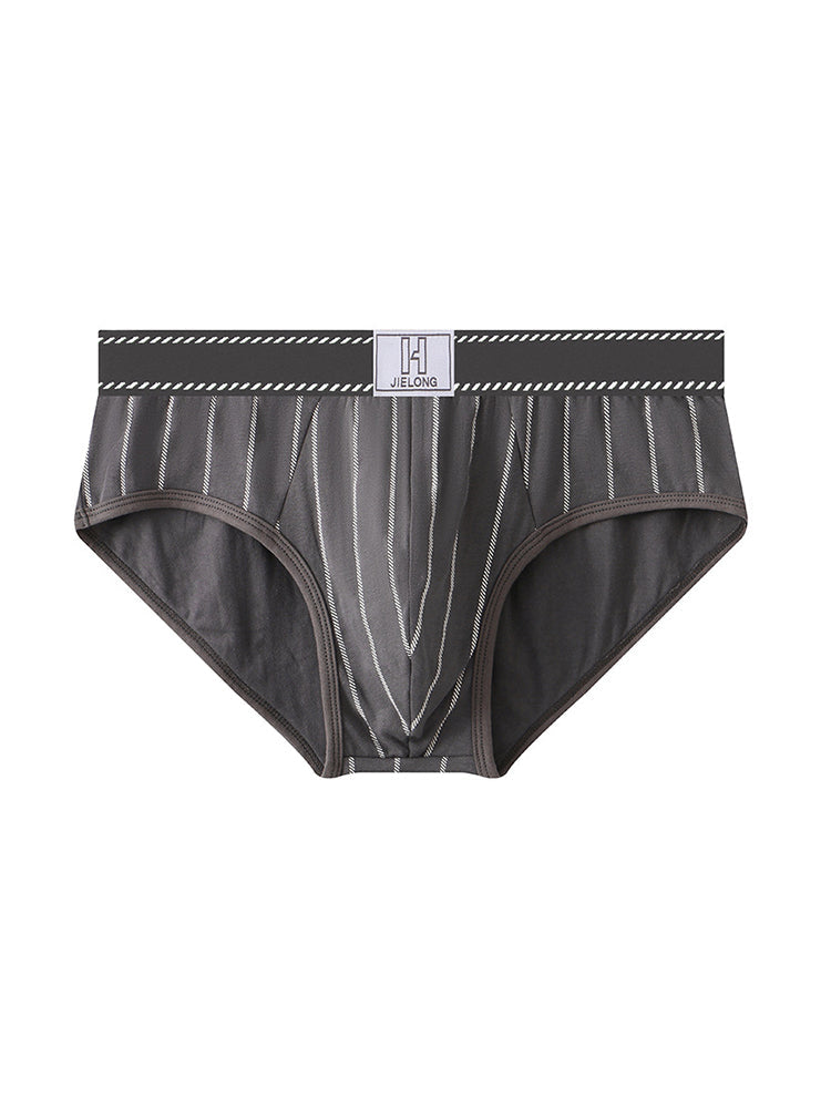 4 Pack Men's Striped Design Soft-Touch Cotton Fabric Breathable Briefs