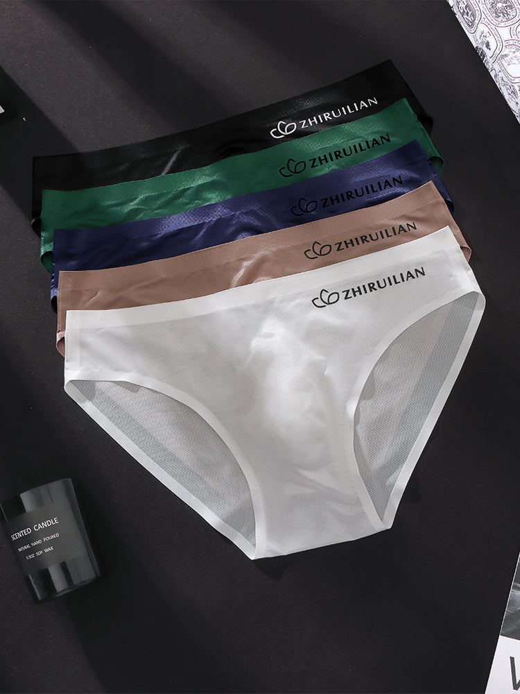 3 Pack Men's Seamless Ice Silk Cool-Touch Briefs