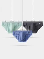3 Pack Men's Ultra-Thin Breathable Ribbed Ice Silk Briefs