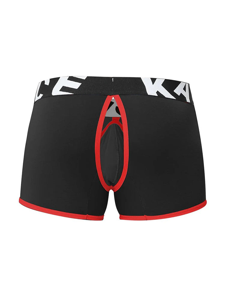 2 Pack Men's Sexy Modal Trunks with Open Front & Back and Removable Pouch