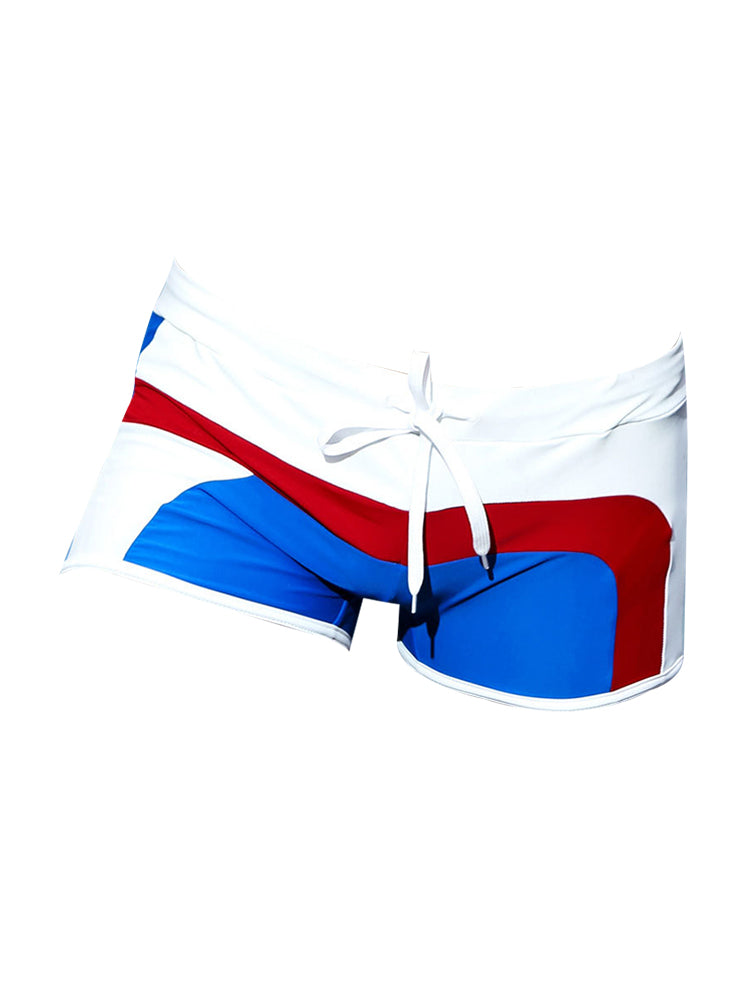 Men's Trendy Color-Block Beach Swim Shorts & Trunks
