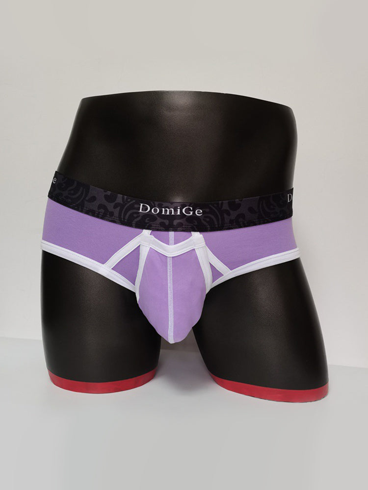2 Pack Men's Detachable Front Pouch Durable Stretch Skin-Friendly Briefs