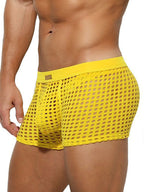 2 Pack Men's Hollow Mesh Sexy Trendy Moisture-Wicking Trunks