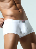 2 Pack Men's Soft Solid Color Simple Comfortable Breathable Trunks