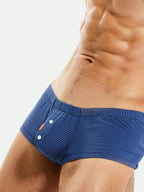 Men’s Relaxed Plaid Trunks with Button Fly
