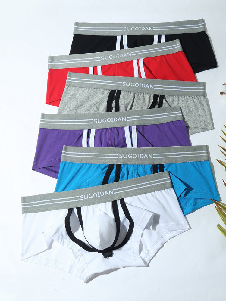 3 Pack Men’s Sexy Cutout Trunks with Lift-up Pouch
