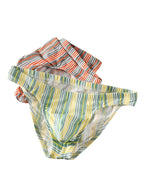 4 Pack Men's Striped Breathable Cotton Slim-Fit U-Pouch Briefs