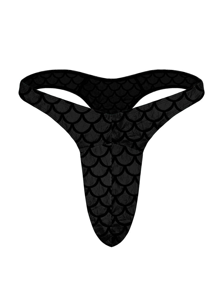 4 Pack Men's Large Pouch Playful Print Quick Dry Swim Thongs