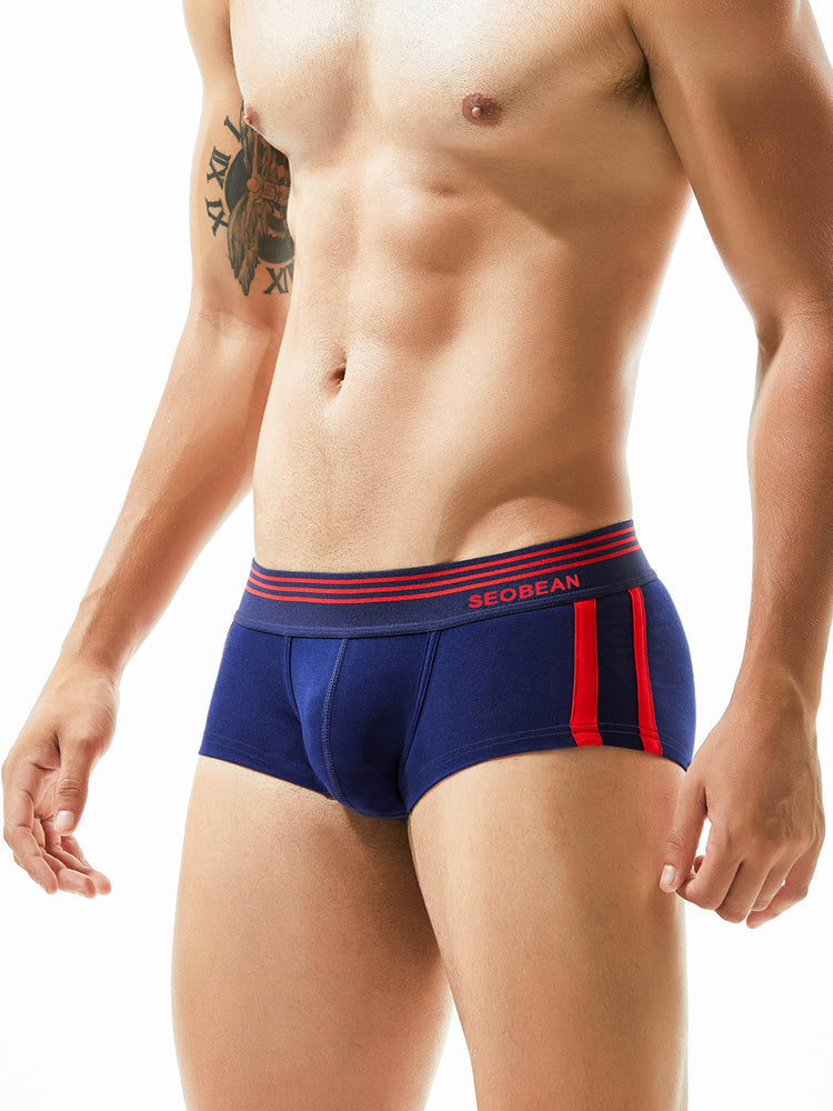 Men's Slim-Fit Cotton Trunks - Low Rise & Lifting Support