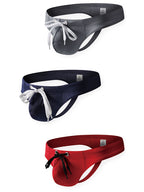 2 Pack Men's Large Pouch High Elastic Ice Silk Breathable Swim Thongs