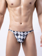 Men's Rhombus Check Pattern Pouch Briefs