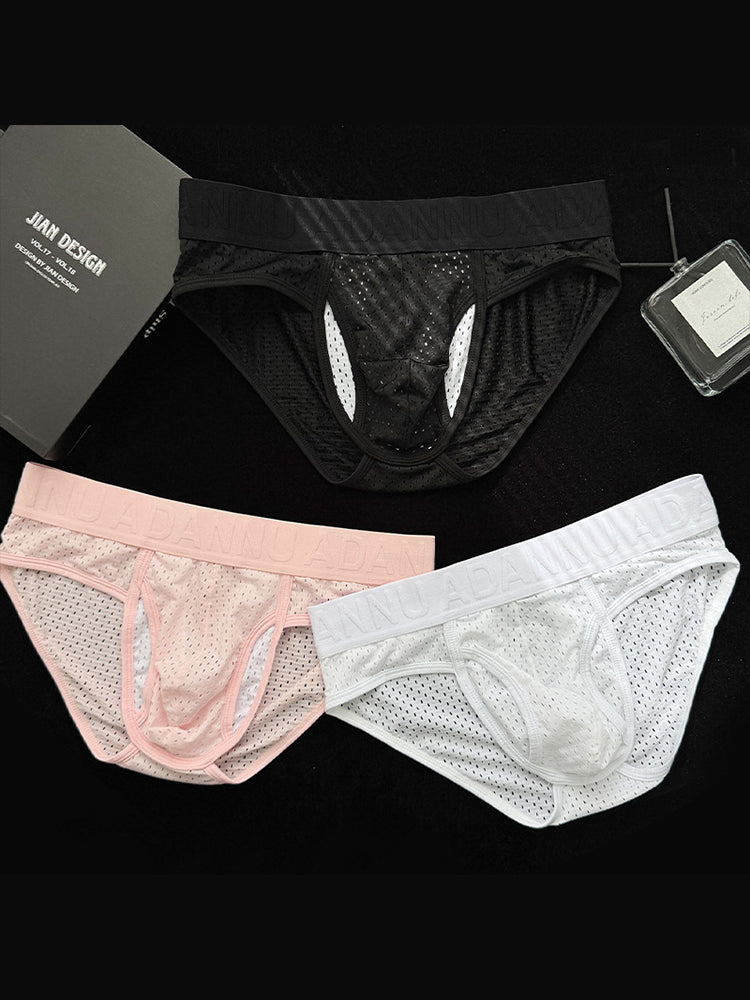 2 Pack Men's Mesh Sport Separate Pouch Breathable Lift & Support Design Briefs