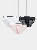 2 Pack Men's Ice Silk Breathable Sexy Low-Rise Anti-Odor Briefs