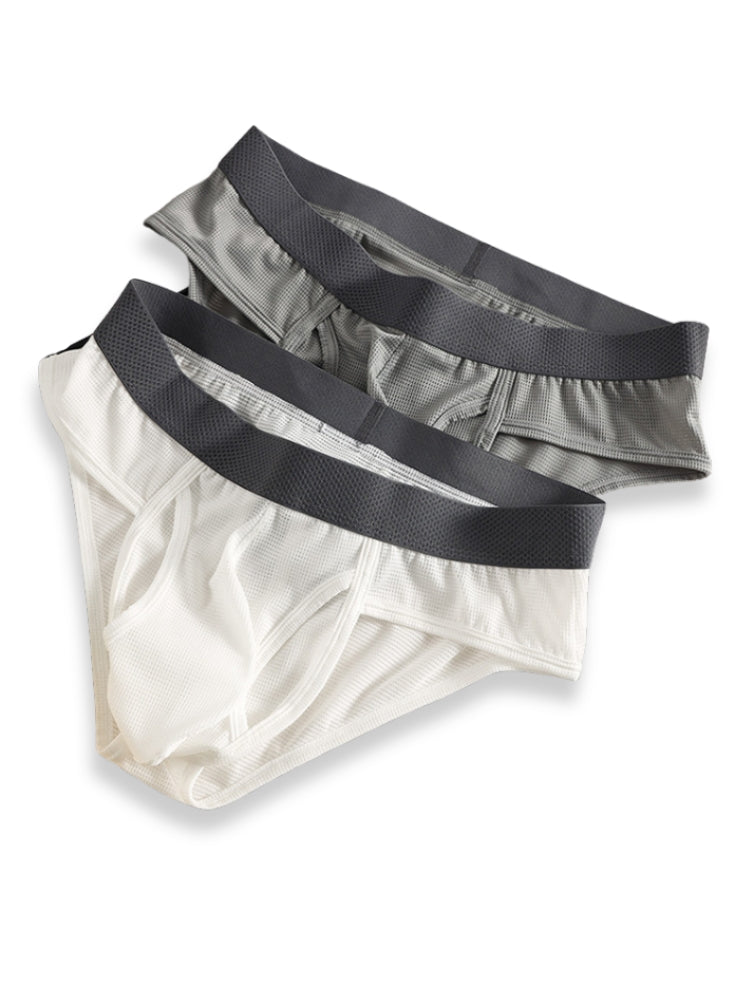 3 Pack Men's Ultra-Soft Breathable Mesh Ice Silk Briefs