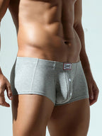 2 Pack Men's Soft Solid Color Simple Comfortable Breathable Trunks