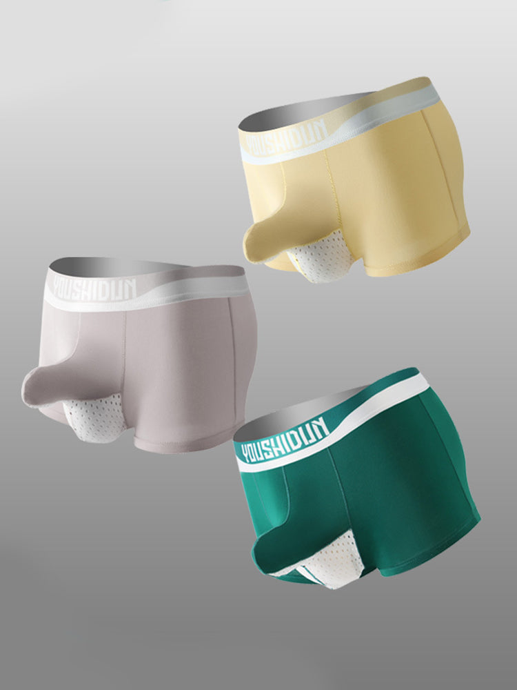 3 Pack Men's Comfy Cotton Dual Pouch Underwear