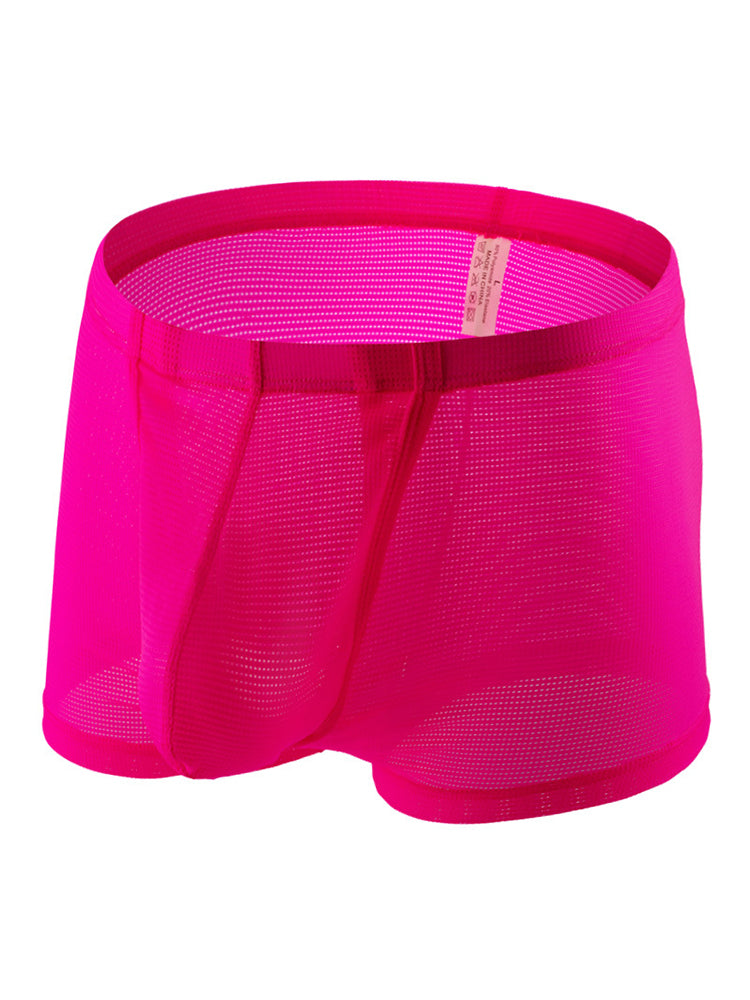 Men's Big Pouch U-convex Breathable Mesh Trunks