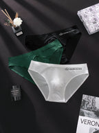 3 Pack Men's Seamless Ice Silk Cool-Touch Briefs