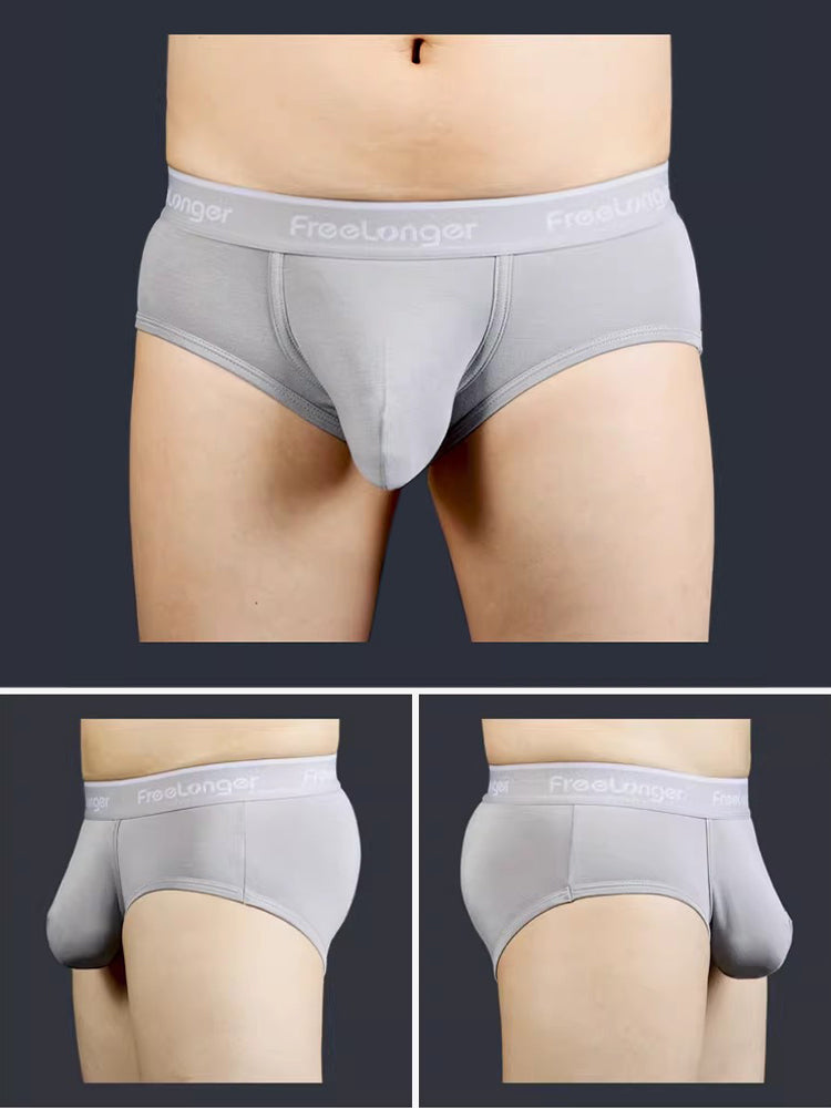 FreeLonger Men's Comfy Separate Support Pouch Briefs