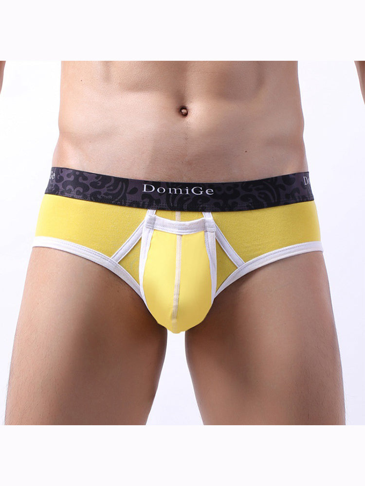 2 Pack Men's Detachable Front Pouch Durable Stretch Skin-Friendly Briefs