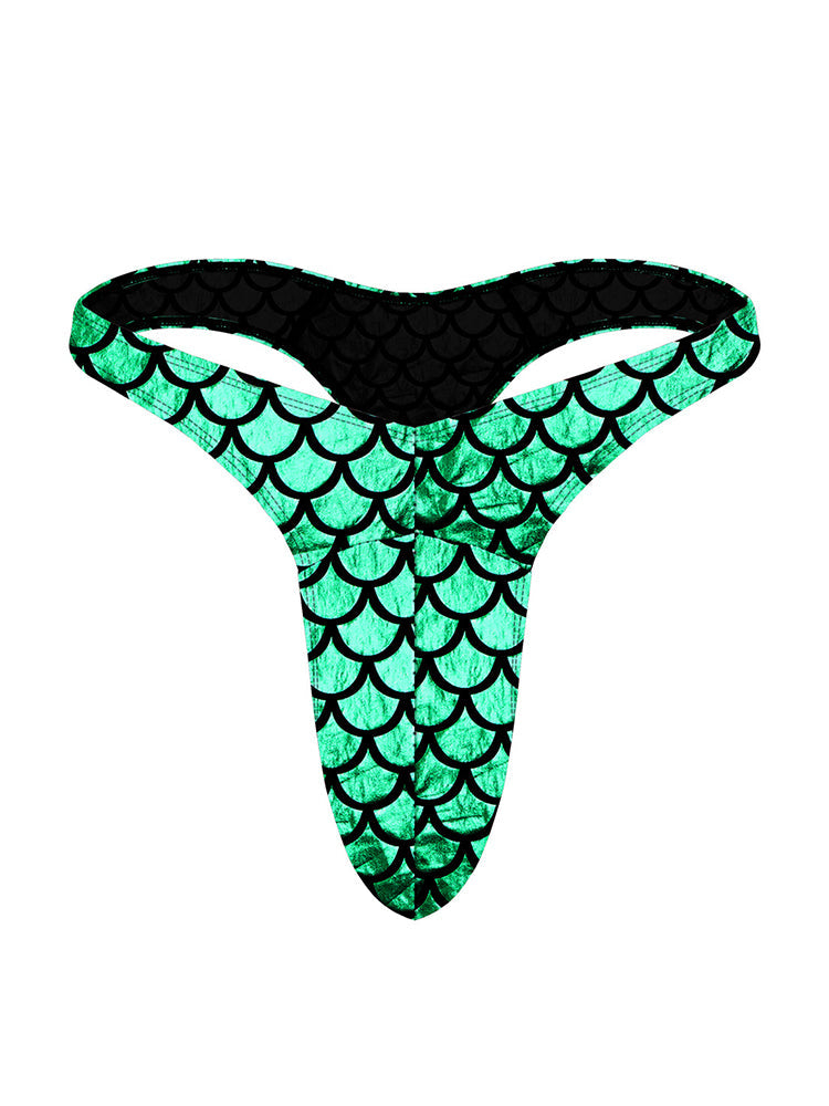 4 Pack Men's Large Pouch Playful Print Quick Dry Swim Thongs
