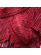3 Pack Men's Striped Mesh Trunks with Comfort Pouch