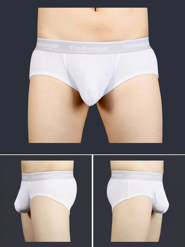FreeLonger Men's Comfy Separate Support Pouch Briefs