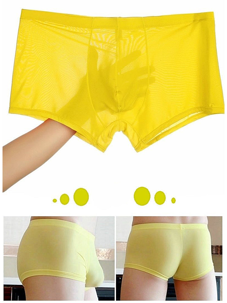 Lightweight Breathable Ice Silk U Contoured Boxers for Men