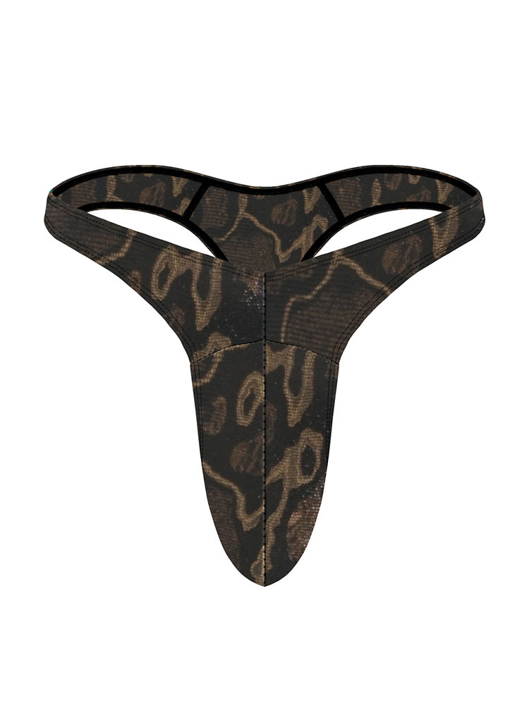 4 Pack Men's Large Pouch Playful Print Quick Dry Swim Thongs