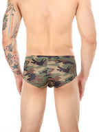 Men's Camo Print Short Leg Trunks