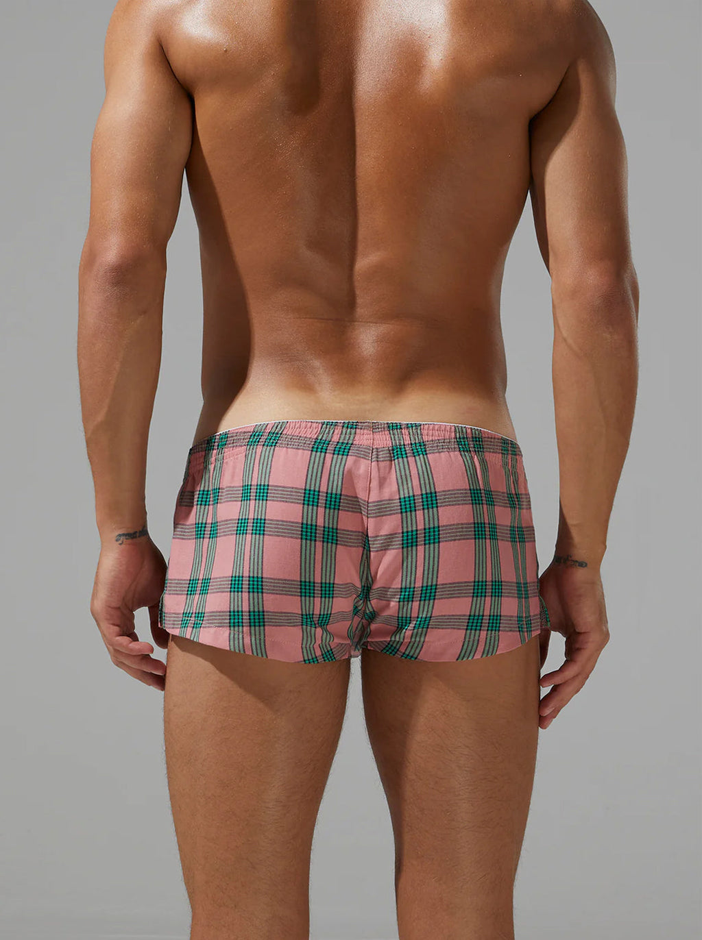 Men's Plaid Cotton Trunks with Button Fly – 3-Pack