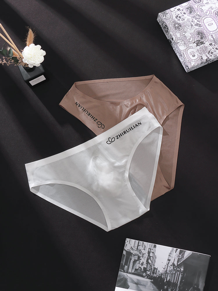 3 Pack Men's Seamless Ice Silk Cool-Touch Briefs