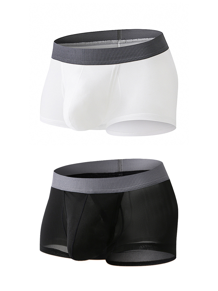 2 Pack Men's Ultra-Thin Trunks with Open Fly
