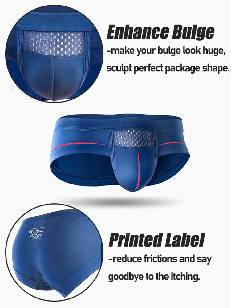 Aoelemen 4 Pack Men's Breathable U Convex Pouch Briefs