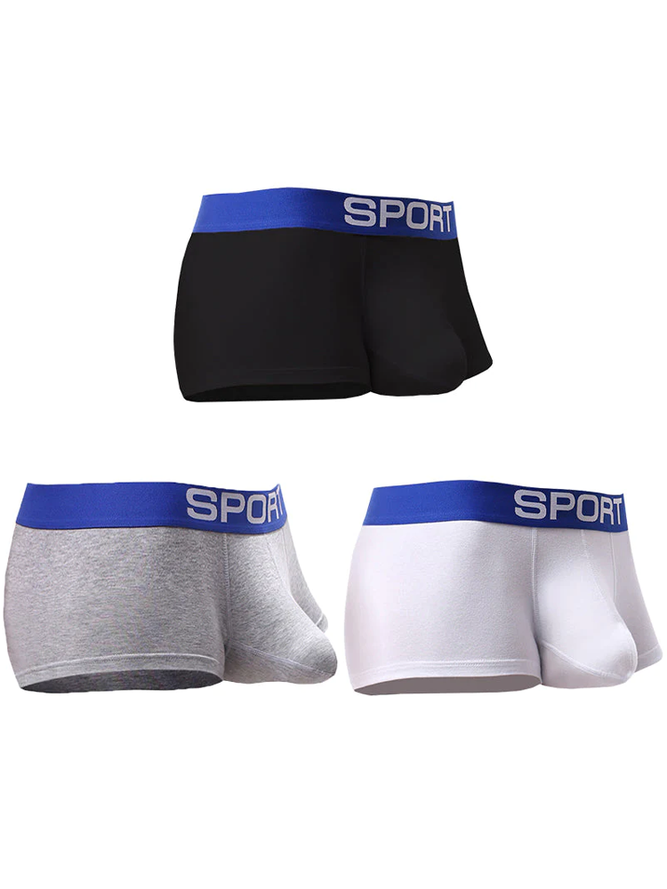 3 Pack Men's Structured Support Pouch Comfort Trunks