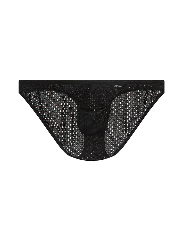 Men's Low-rise Mesh U-shaped Convex Pocket Sports Briefs