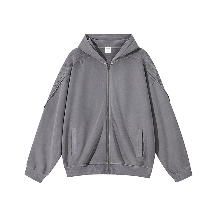 Patchwork zip jacket Gray