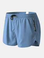 Men's 2-in-1 Quick Dry Stretch Board Shorts with Boxer Liner & Zipper Pockets