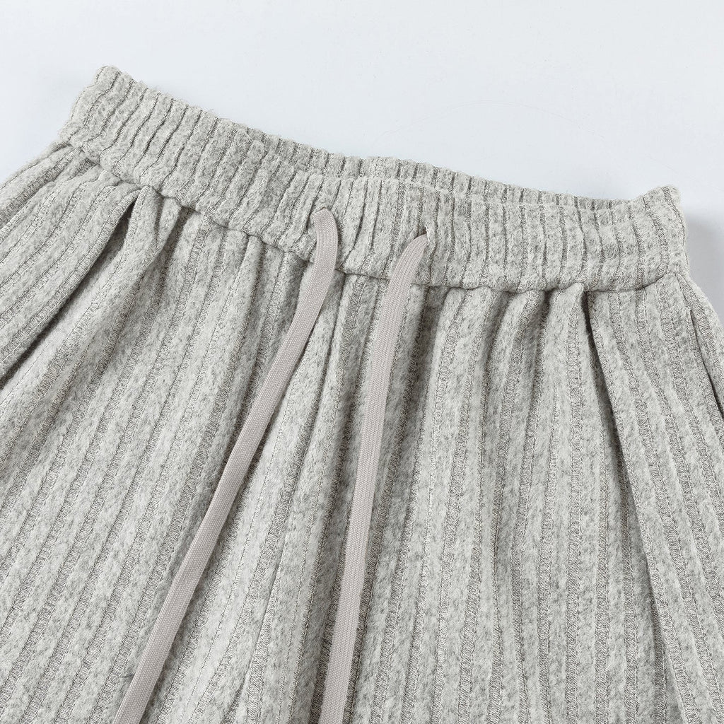 Loose Fleece Casual Pants White Gray