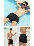 Men's 2-in-1 Quick Dry Stretch Board Shorts with Boxer Liner & Zipper Pockets