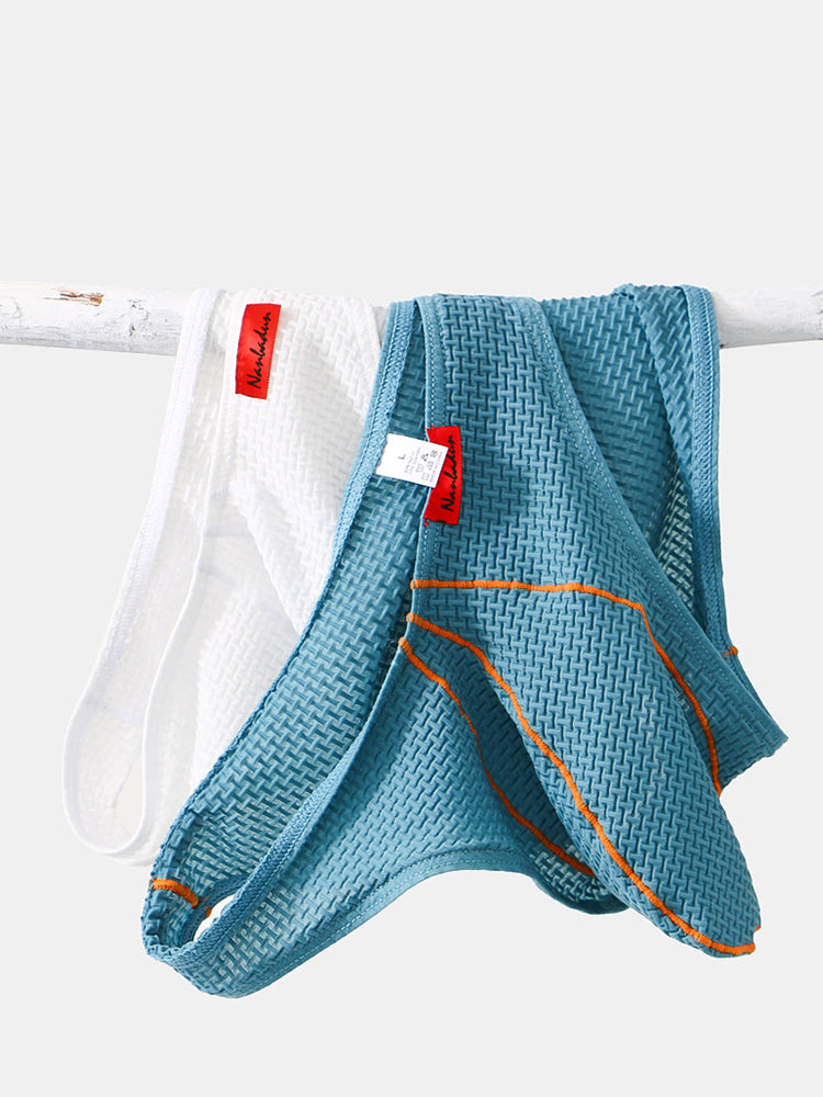3 Pack Men's Ice Silk High-Elastic Breathable Briefs for Sports