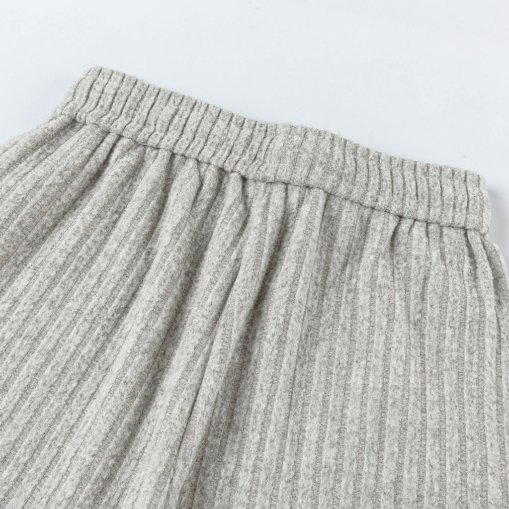 Loose Fleece Casual Pants White Gray