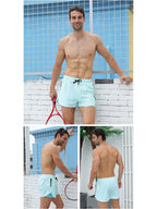 Men's 2-in-1 Quick Dry Stretch Board Shorts with Boxer Liner & Zipper Pockets