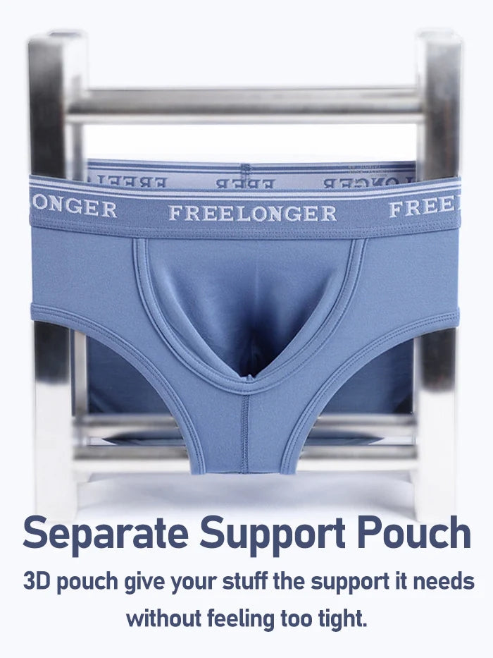 FreeLonger Men's Microfiber Covered Silky Touch Briefs