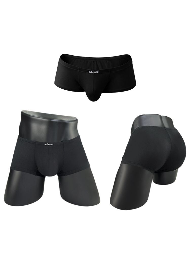 2 Pack Men's Comfy Low-rise Contoured Pouch Trunks