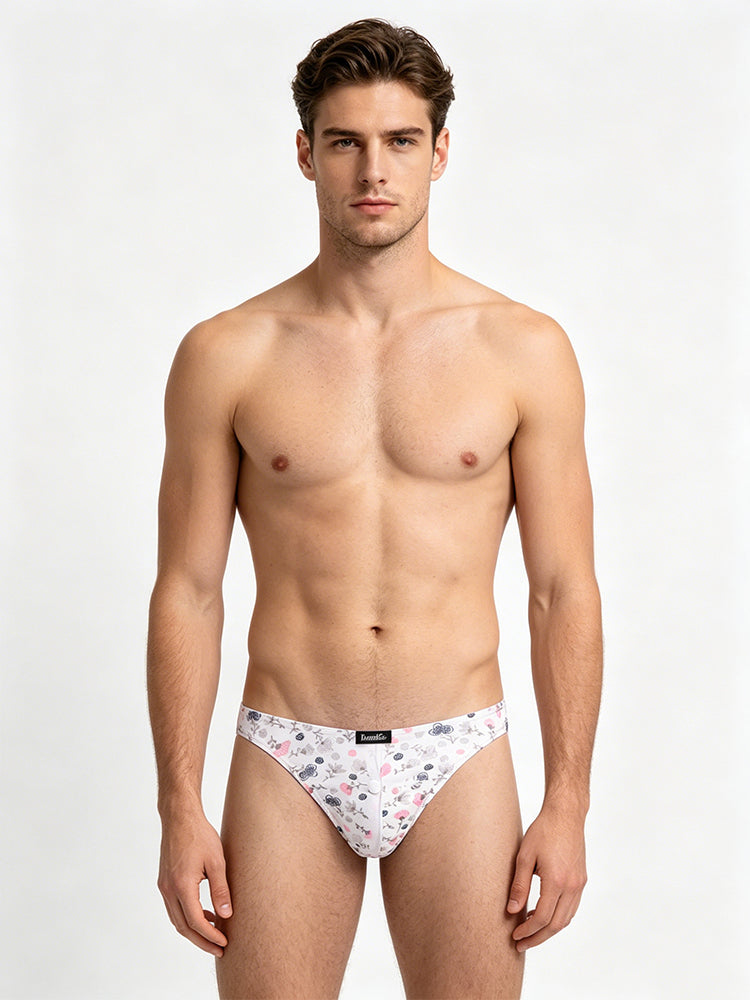 Men's Stretch Briefs with Convertible Front Opening & Open-Back Design