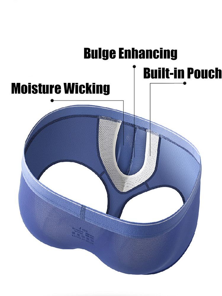 2 Pack Men's Breathable Mesh Trunks with Fly