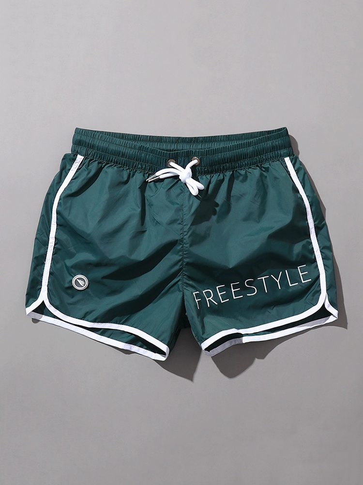 Men’s Waistband Drawstring Beach Swim Shorts