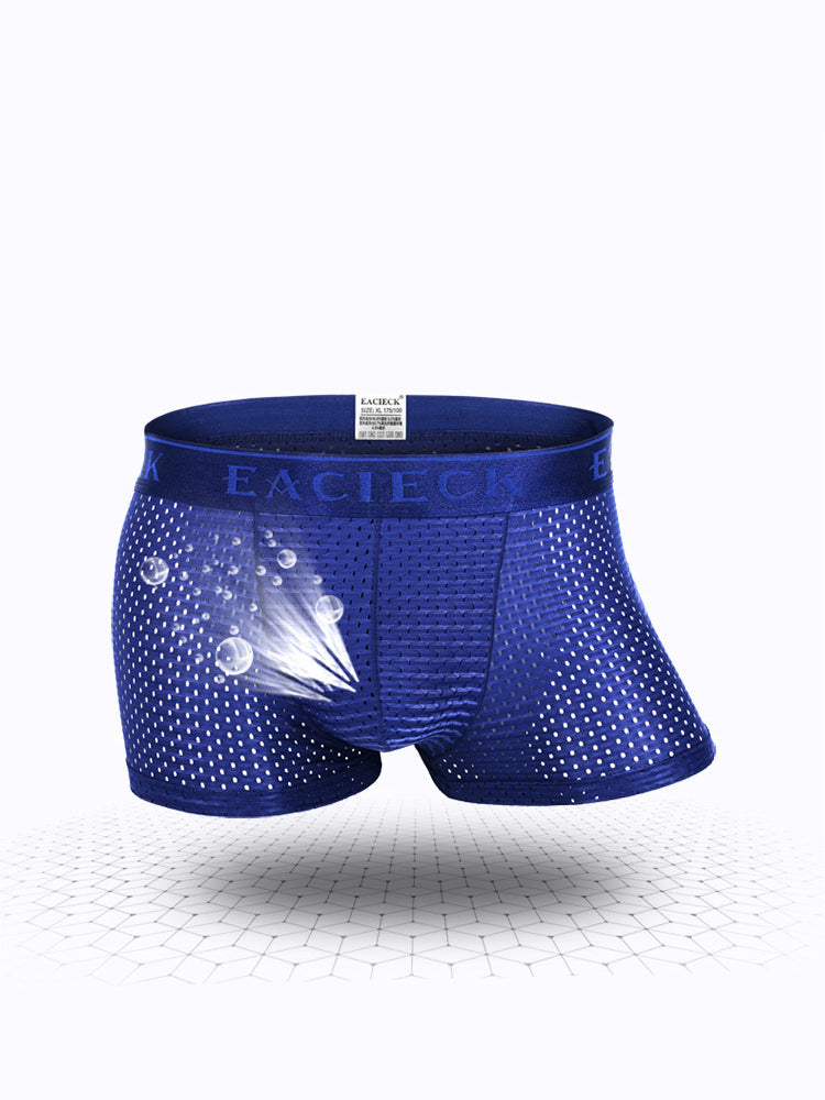 Men's Mesh Thin Ice Silk High-Stretch Comfy Waistband Trunks